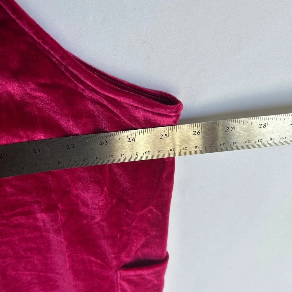 Agnes Dora Limitless Velvet Jumper Berry Oversized Reversible Dress Womens L NWT